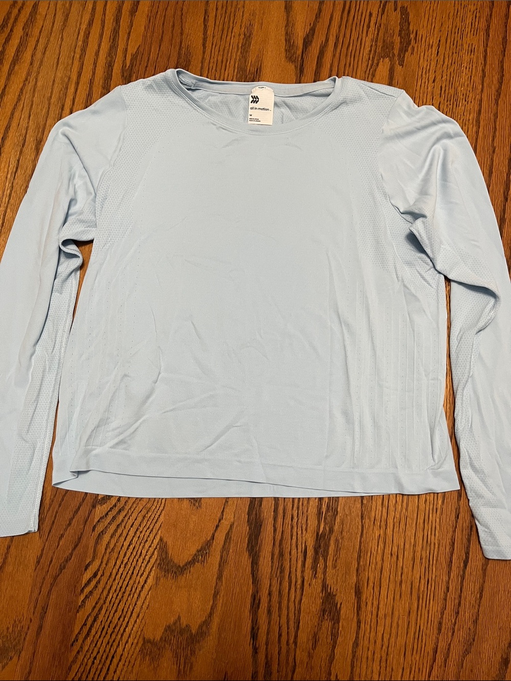 Athleta Light Blue Long-Sleeve Performance Tee